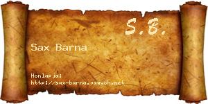 Sax Barna névjegykártya